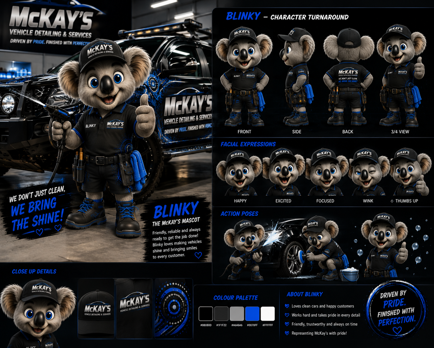 Blinky, McKay’s detailing mascot